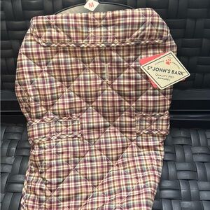 St. John's Bay Quilted Plaid Dog Coat - Red and Cream